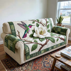 Magnolia Blossom and Green Hummingbird Sofa Cover
