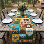 Bright Camping Blocks with Bear Table Runner