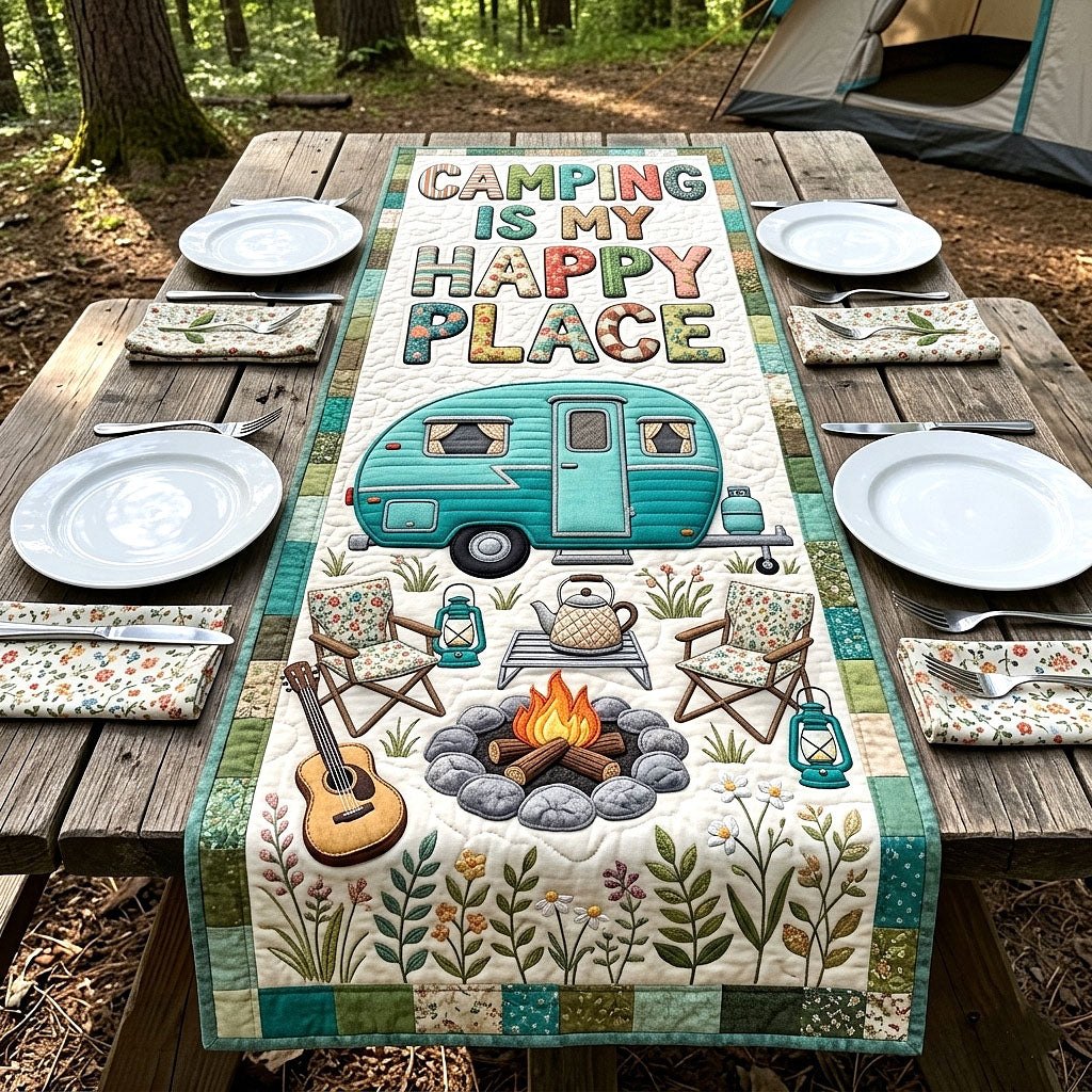 Camper Is My Happy Place Table Runner