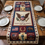 Unity and Freedom Eagle Blocks Table Runner