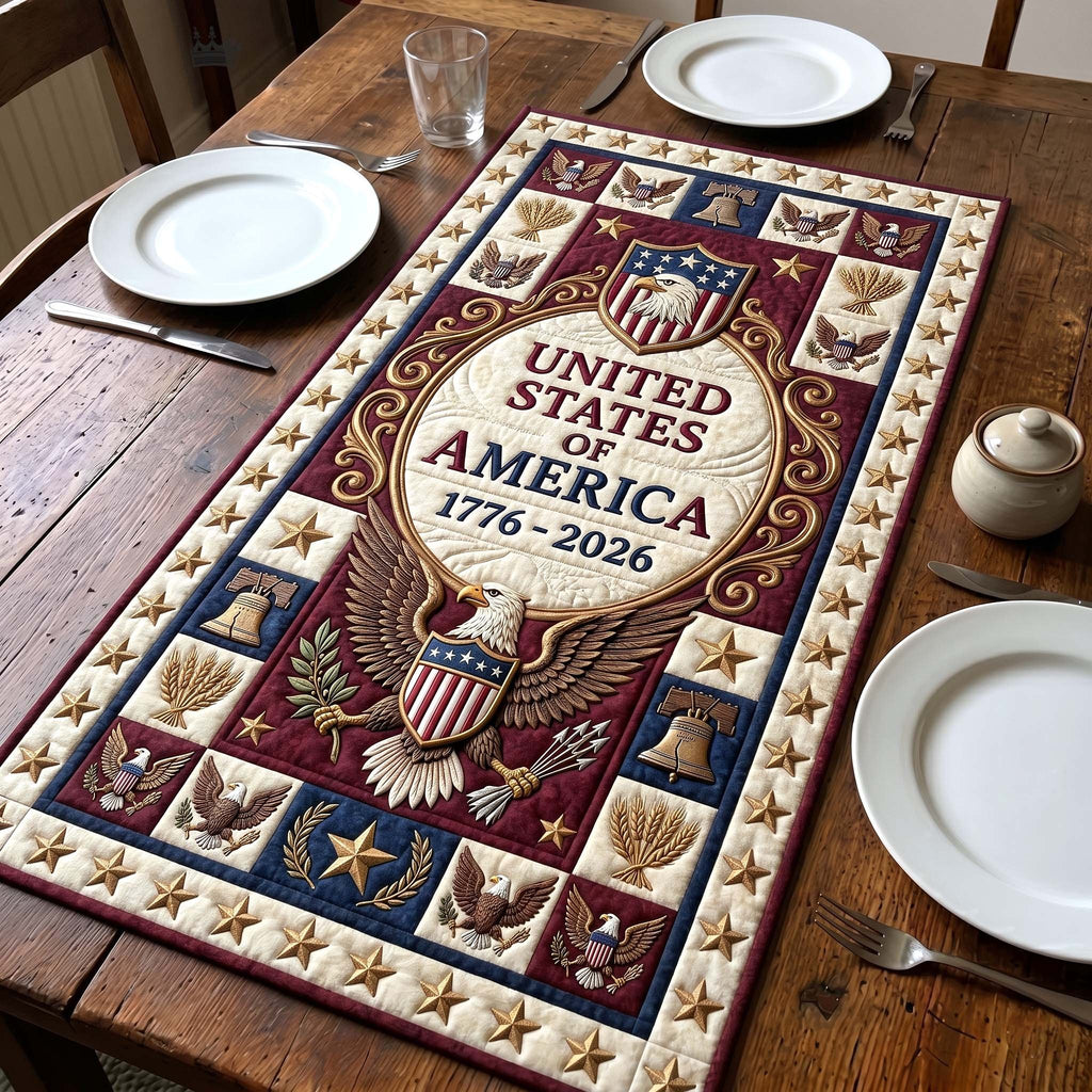 United States of America Oval Crest Table Runner