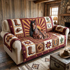 Horse Before the Sunburst with Boots Sofa Cover