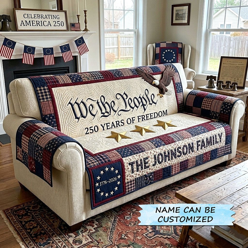 We the People 250 Years of Freedom Sofa Cover