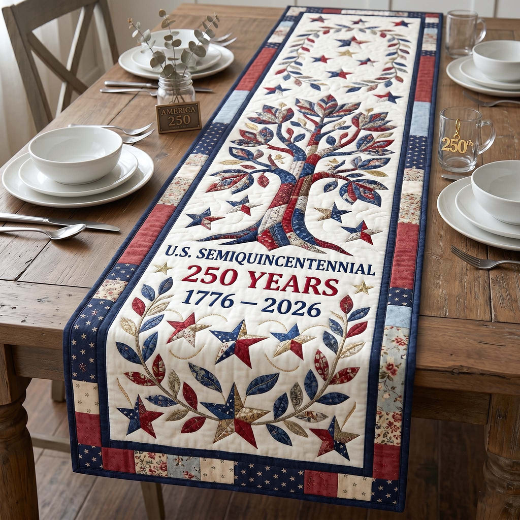 Semiquincentennial 250 Years 1776 to 2026 Table Runner