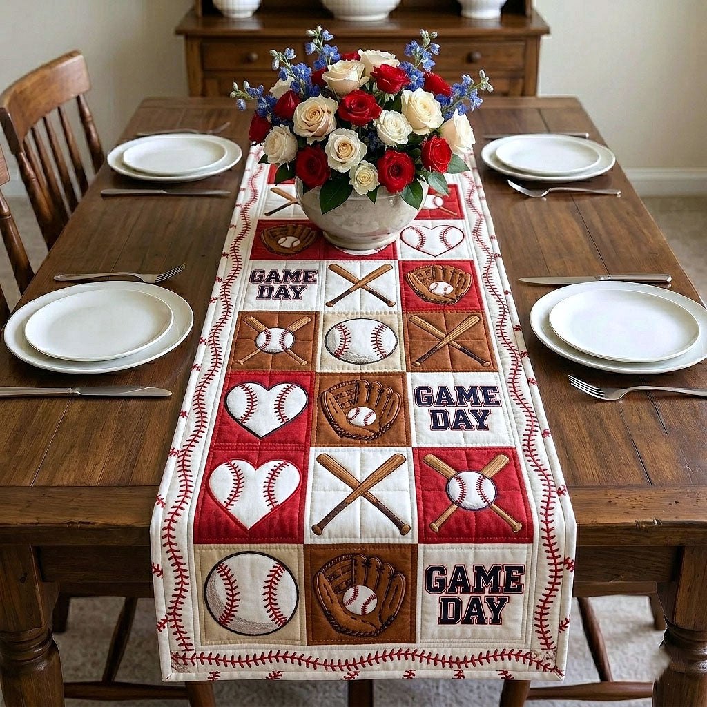Game Day Baseball Blocks Table Runner