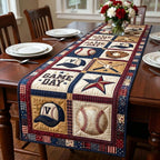 Game Day Baseball with Stars Table Runner