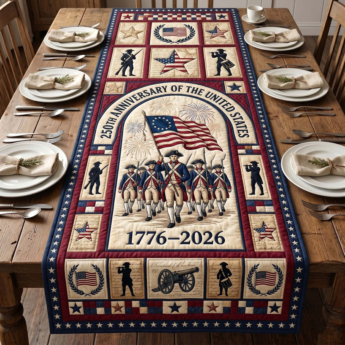 250th Anniversary Marching Soldiers Table Runner