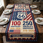 Route 66 Centennial and Semiquincentennial Table Runner