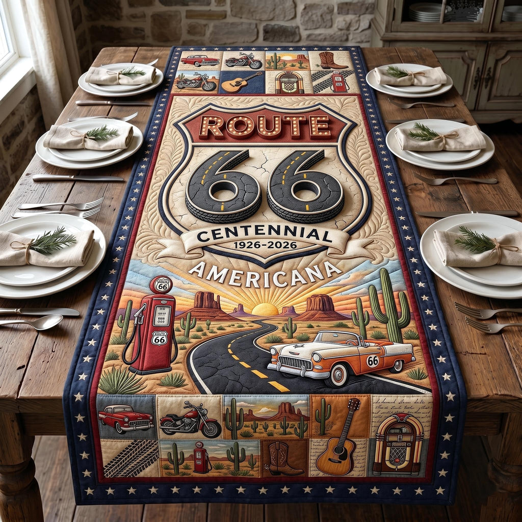 Route 66 Centennial Americana Highway Table Runner
