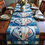 Blue Clam Shells with Starfish Table Runner
