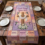 You Are Brave Worthy and Strong Table Runner