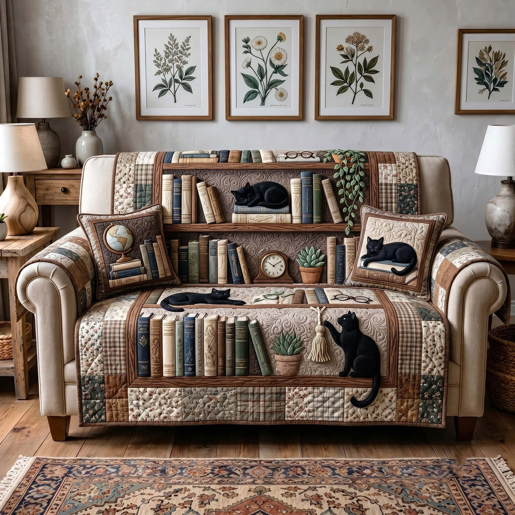 Library Whiskers Sofa Cover