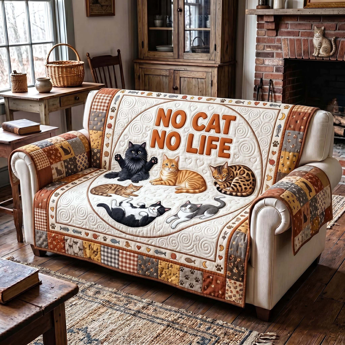 No Cat No Life Sofa Cover