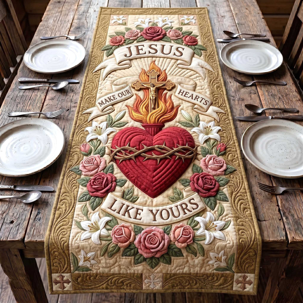 Make Our Hearts Like Yours Table Runner