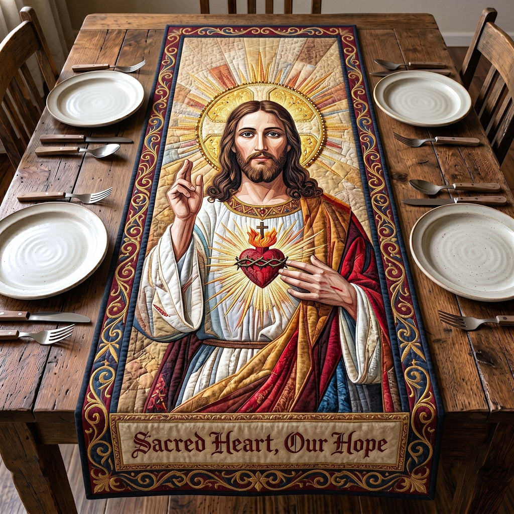 Sacred Heart Our Hope Table Runner
