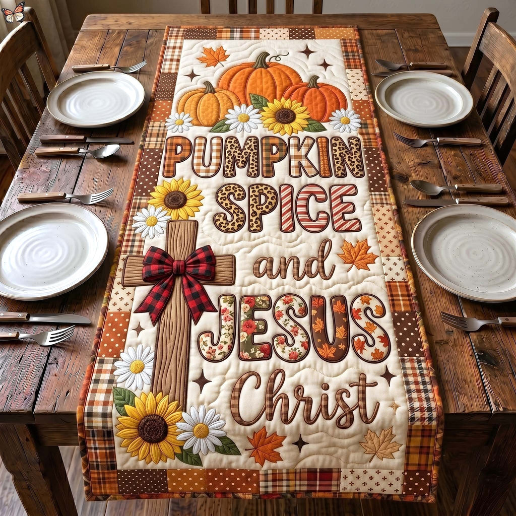 Pumpkin Spice and Jesus Christ Table Runner
