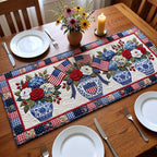 Roses Flags and Shields Patchwork Table Runner