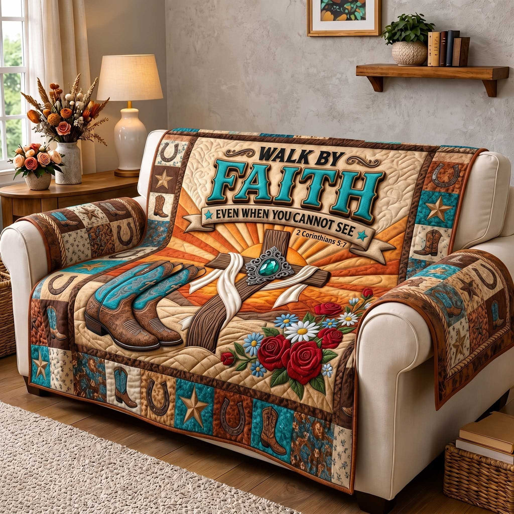 Walk by Faith When You Cannot See Sofa Cover