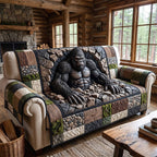 Gorilla Sitting on the Stone Wall Sofa Cover