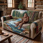 Bigfoot Fishing by the Stream Sofa Cover