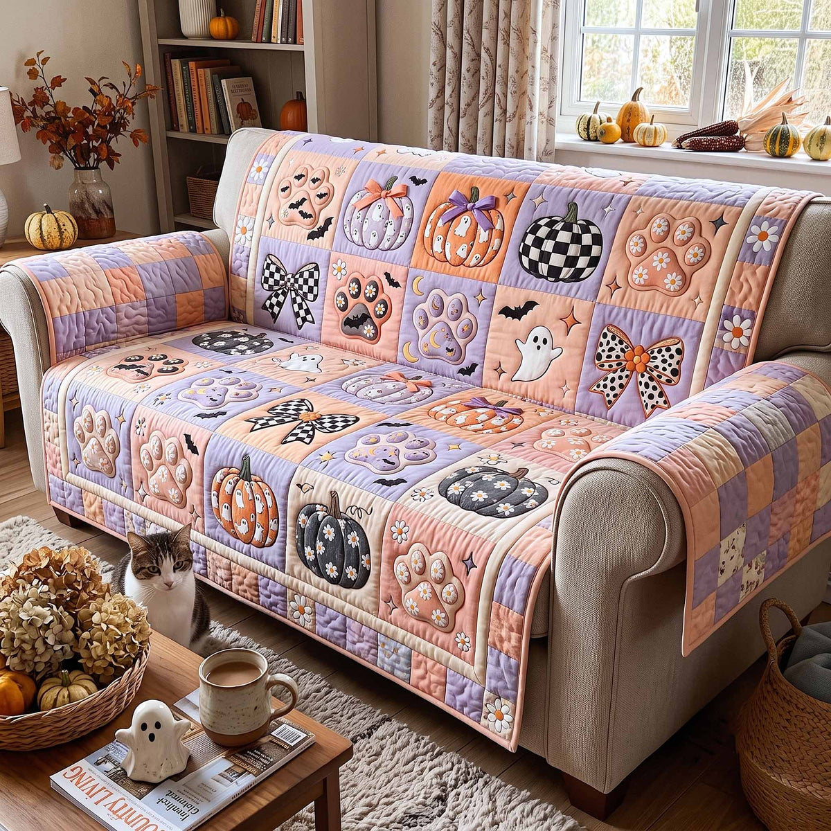Autumn Cottage Paws Sofa Cover