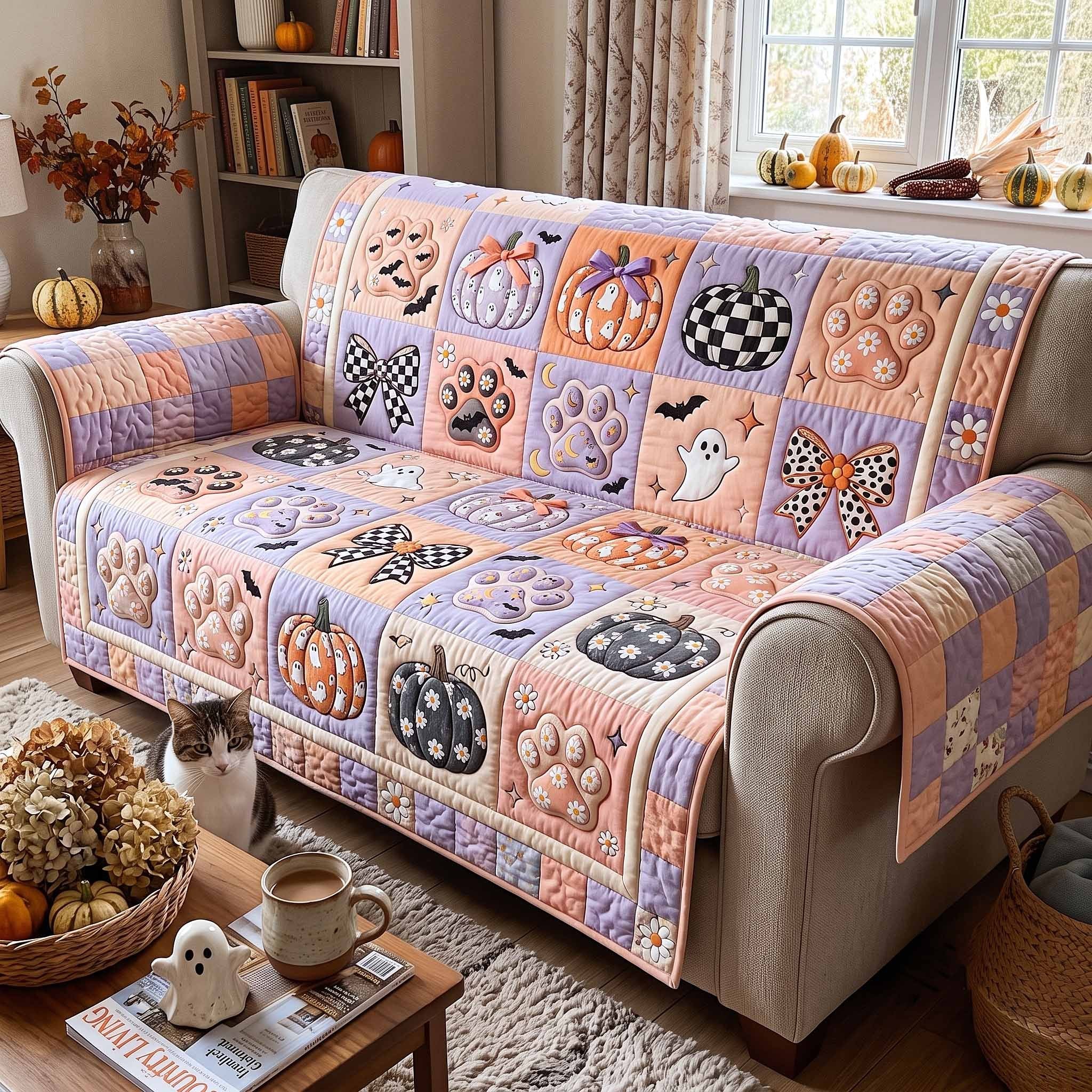 Autumn Cottage Paws Sofa Cover
