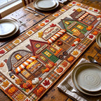 Autumn Bakery Village Street Table Runner