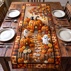 Pumpkins and Ghosts on Garden Path Table Runner