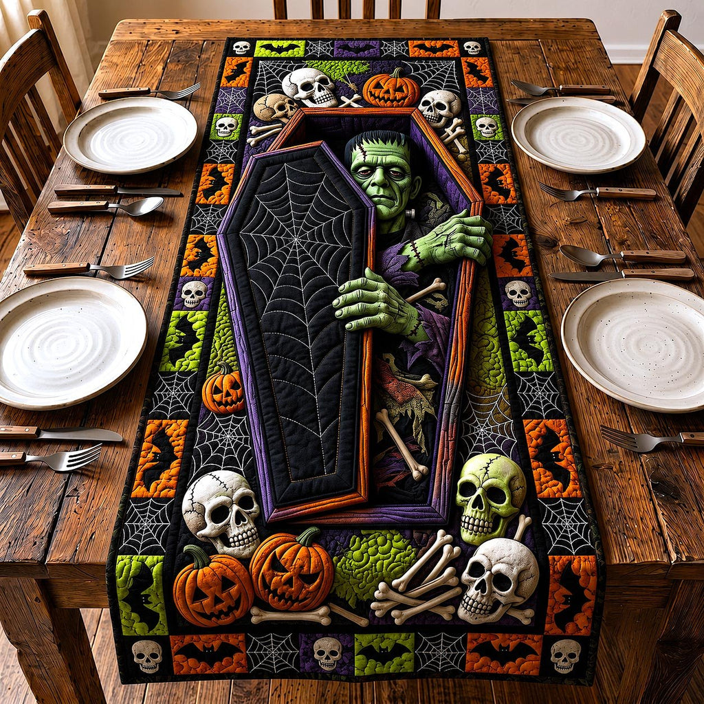 Green Monster in Purple Coffin Table Runner