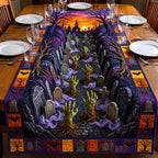 Zombie Hands in Purple Mist Table Runner