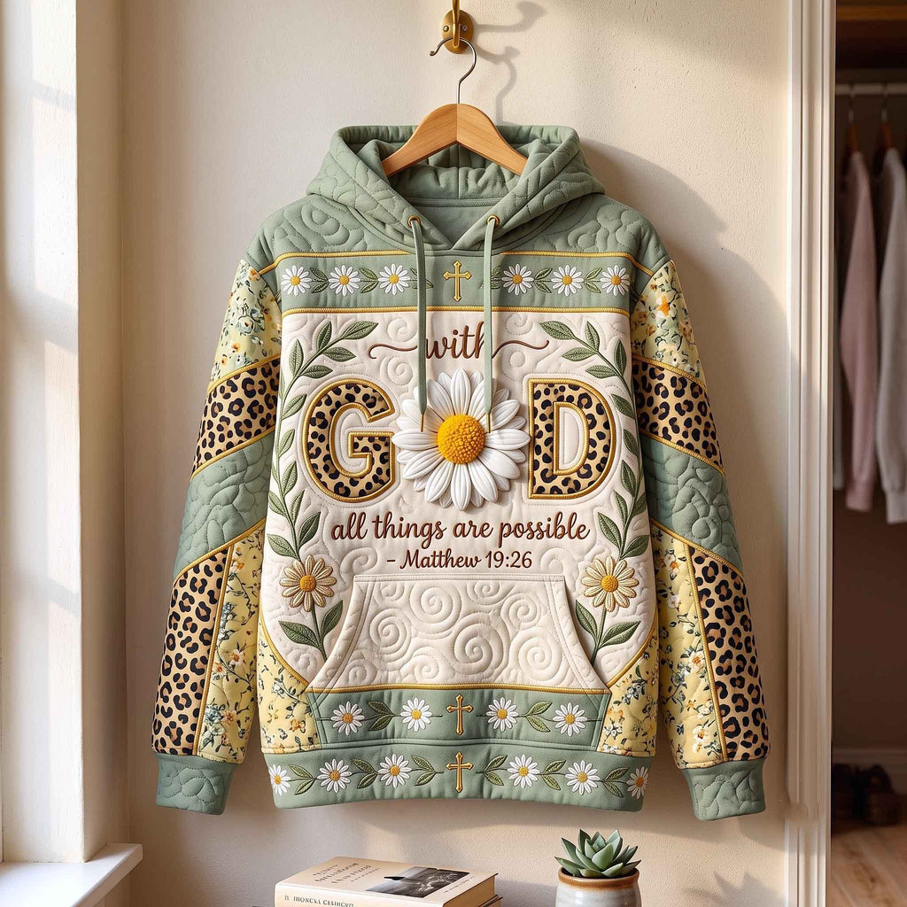 With God All Things Are Possible hoodie, all-over print
