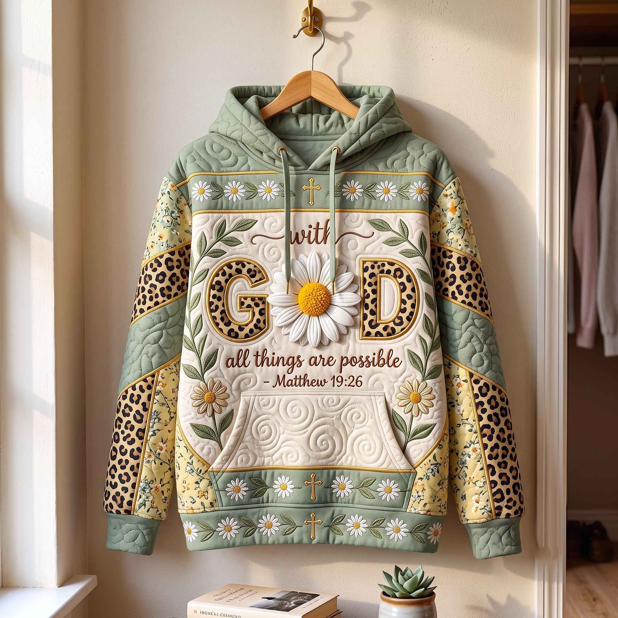With God All Things Are Possible hoodie, all-over print