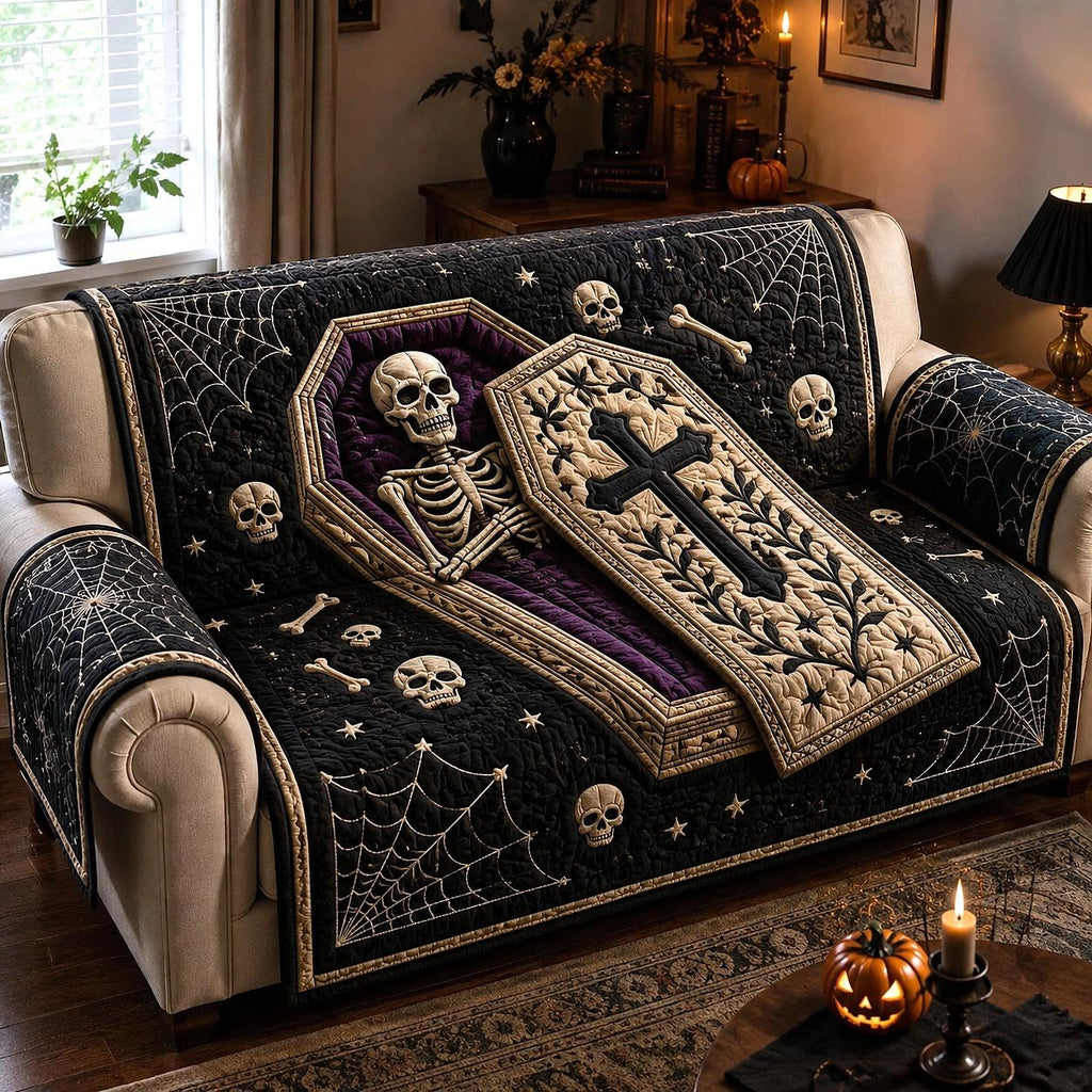 Skeleton Rising from the Coffin Sofa Cover