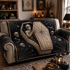 Skeleton in a Cobweb Coffin Sofa Cover