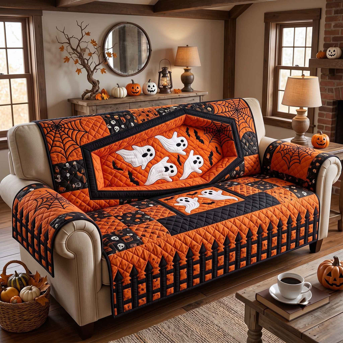Ghosts Inside the Orange Coffin Sofa Cover