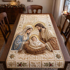 Holy Family on Cream Blocks Table Runner