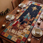 Three Kings Riding Camels at Night Table Runner