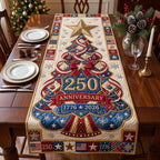 250 Anniversary Patriotic Christmas Tree Table Runner