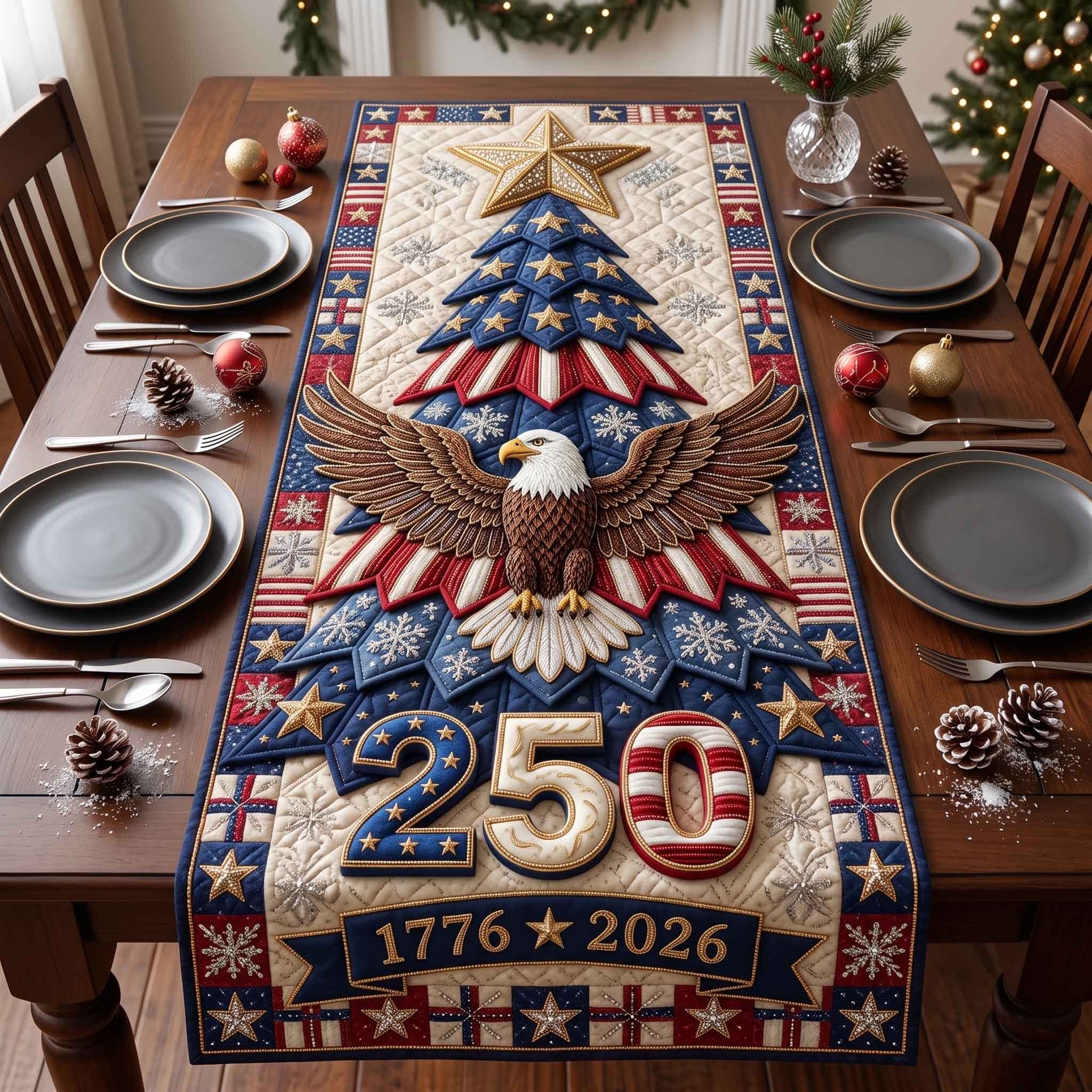 American Eagle 250 Anniversary Banner Table Runner