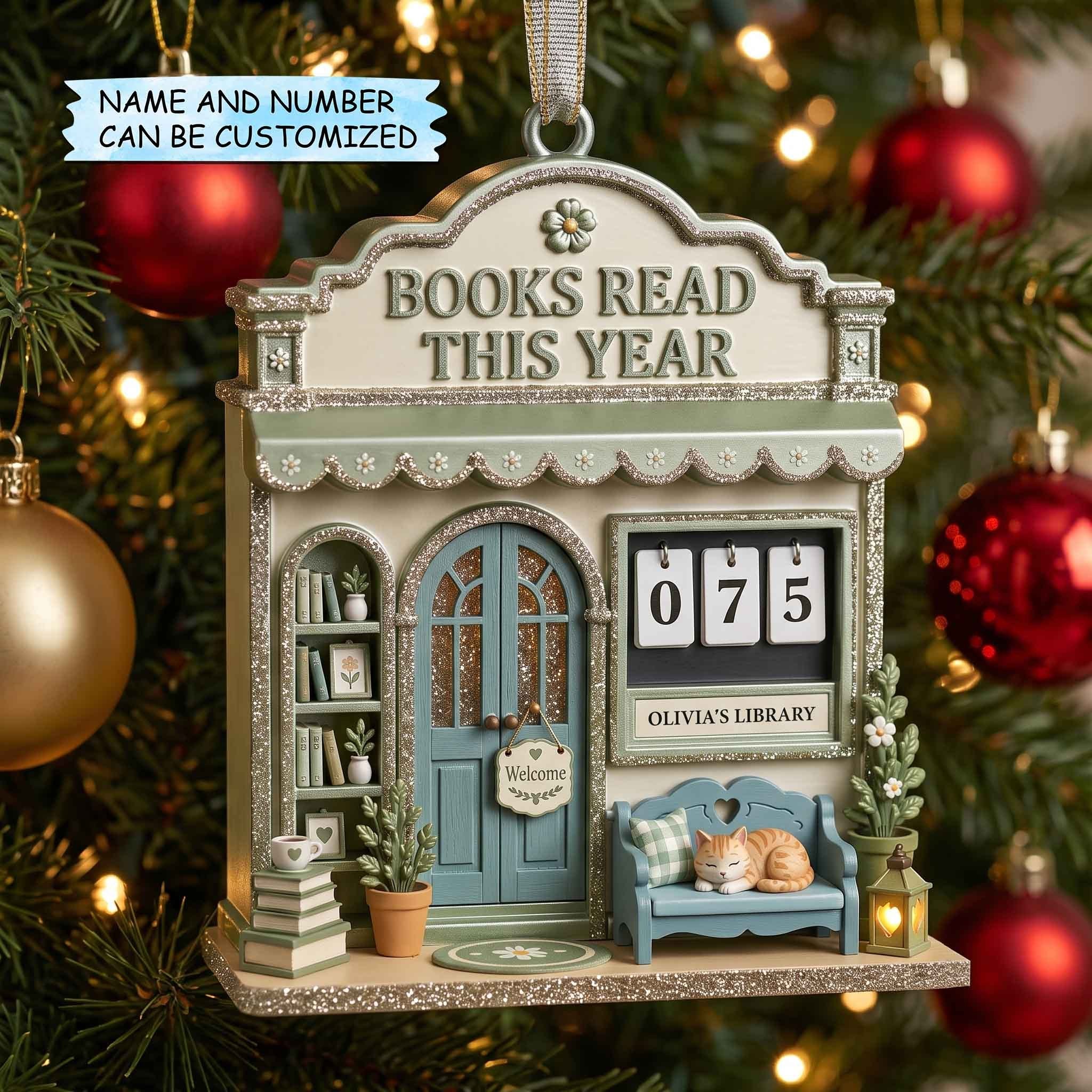 Books Read This Year Tracker Shop Christmas Ornament