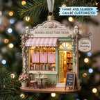 Pink Awning Book Nook Tracker Christmas Ornament