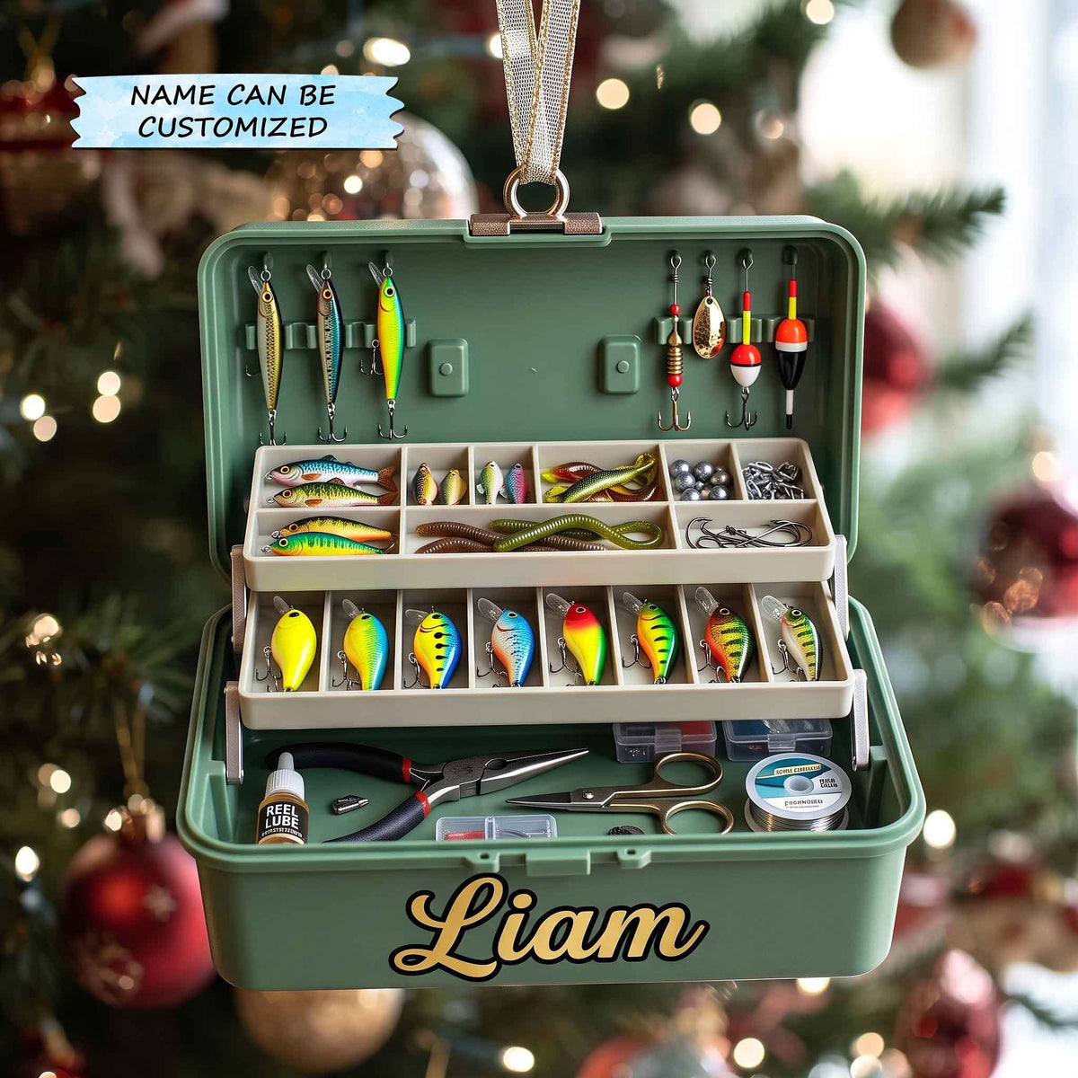 Tackle Box Full of Lures Christmas Ornament