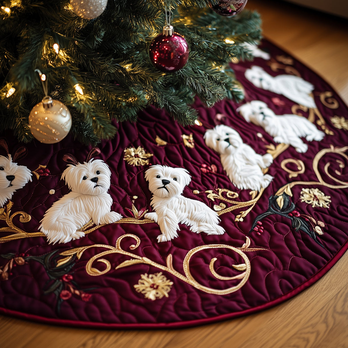 West Highland Terrie Christmas Tree Skirt