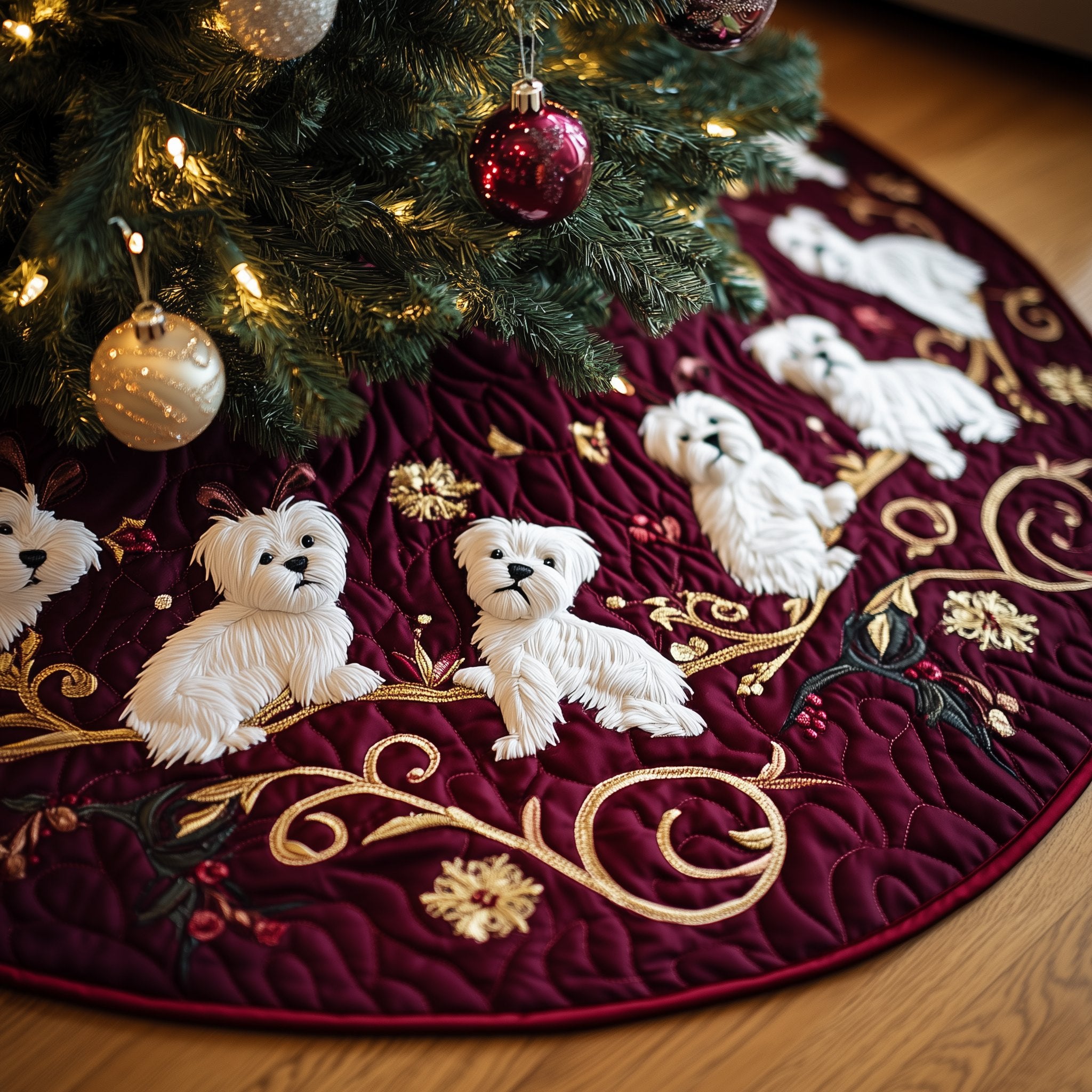 West Highland Terrie Christmas Tree Skirt