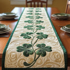 Shamrock Vine on Ivory Table Runner
