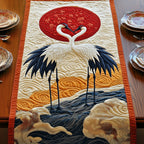 Two Cranes at Golden Sunset Table Runner