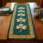 Cream Clover with Gold Celtic Border Table Runner