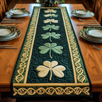 Sage Shamrocks on Teal Band Table Runner