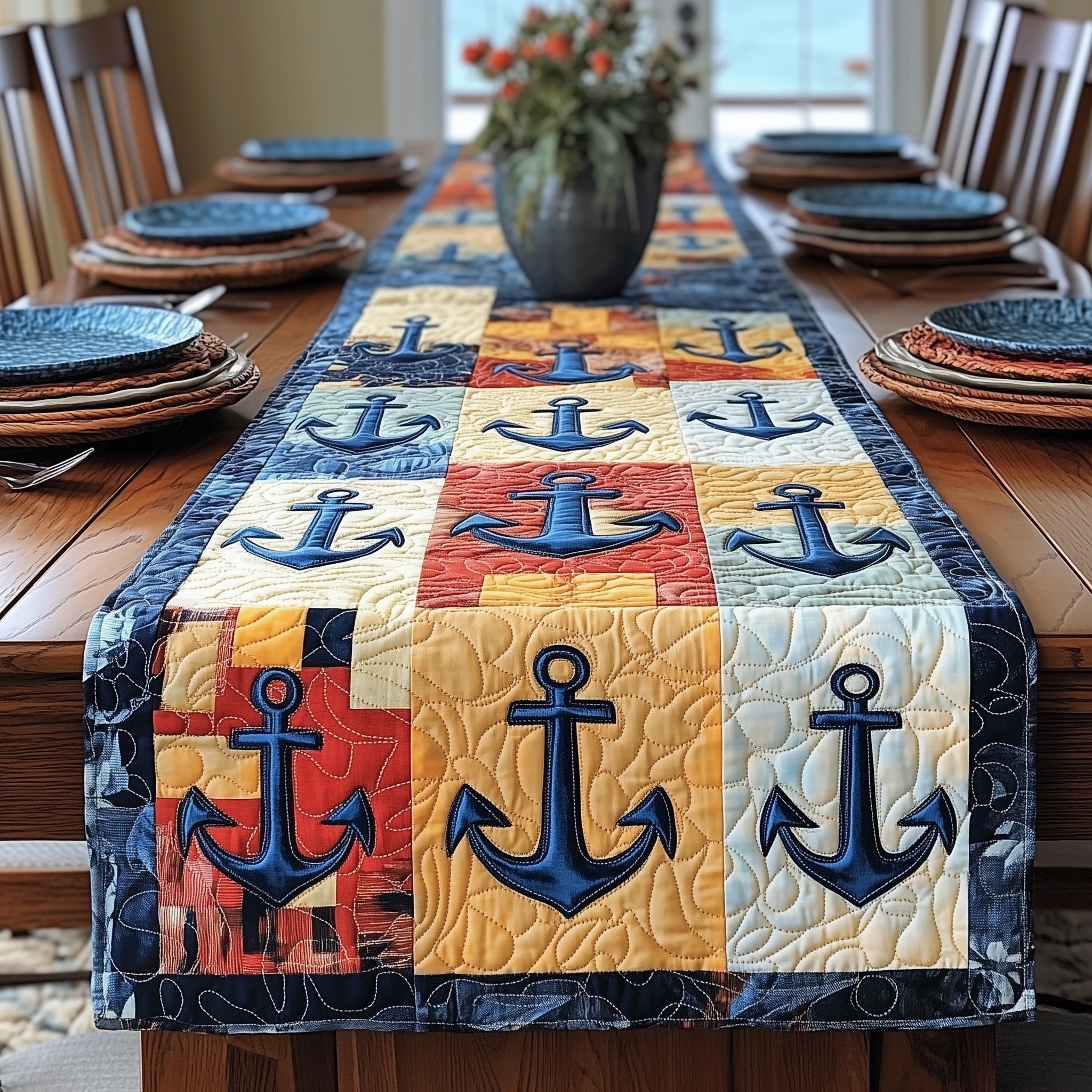 Nautical Anchor Table Runner