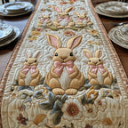 Three Bunnies with Pink Bows Table Runner